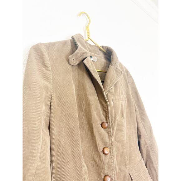 Vintage J. Crew Camel Brown Corduroy Blazer Jacket Size Medium Cotton Y2K Preppy - Picture 5 of 11